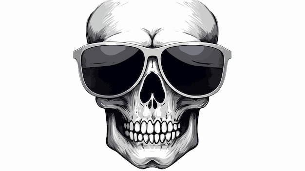 Vector a skull wearing sunglasses and sunglasses with a skull on the front