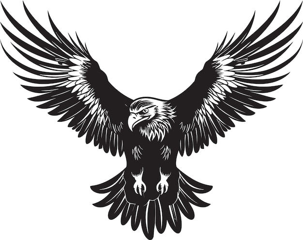 Skull Wing Sentinel Tattoo Style Eagle Icon Mystic Aviary Eagle with Skull Emblem