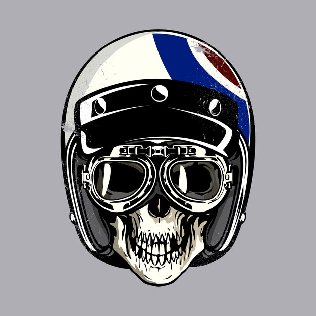 Skull with american helmet