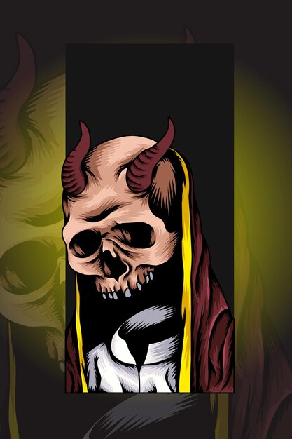 Skull with cloak vector illustration