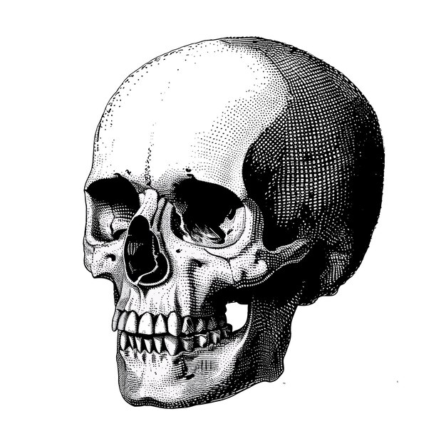 Vector a skull with a cross on it and a black and white skull