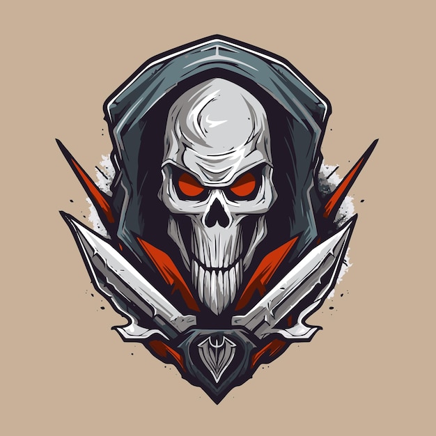 Skull with crossed swords Vector illustration of a pirate skull