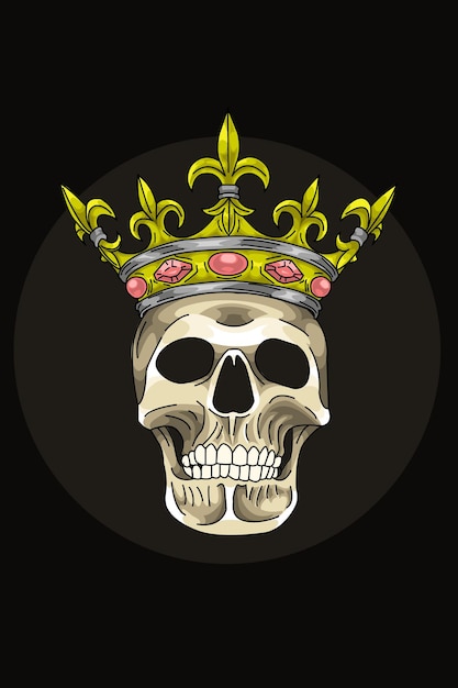 Skull with crown vector illustration