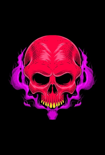 Skull with devil potion vector illustration