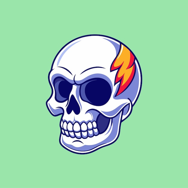 Vector a skull with a flame on it and a skull with a flame on it