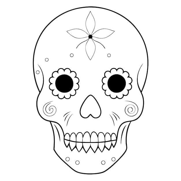 a skull with a flower on it and a drawing of a skull with a flower on it