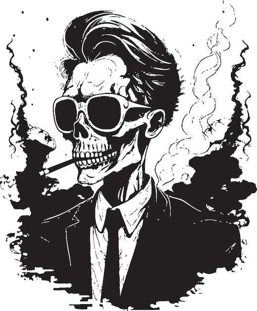 Vector a skull with glasses and a skull on it