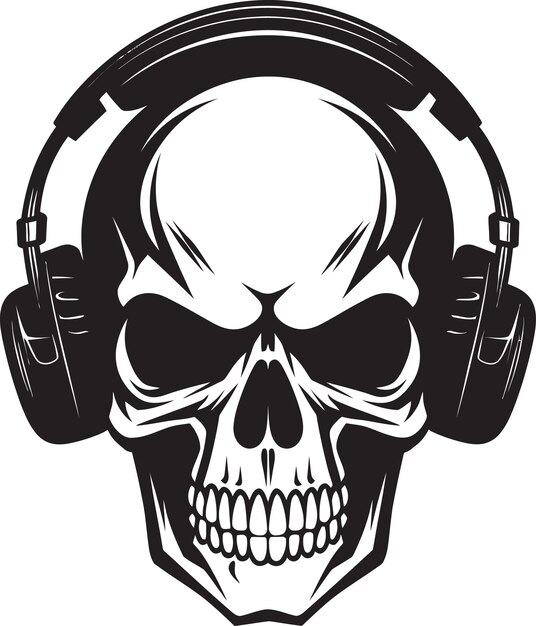 a skull with headphones on it and a skull on the back