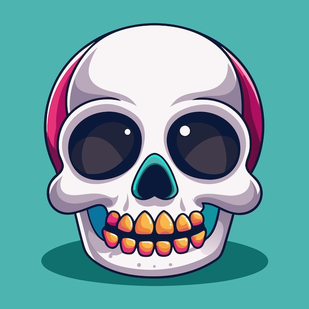 Vector a skull with a pink ring on it and a white skull with a red ring on it