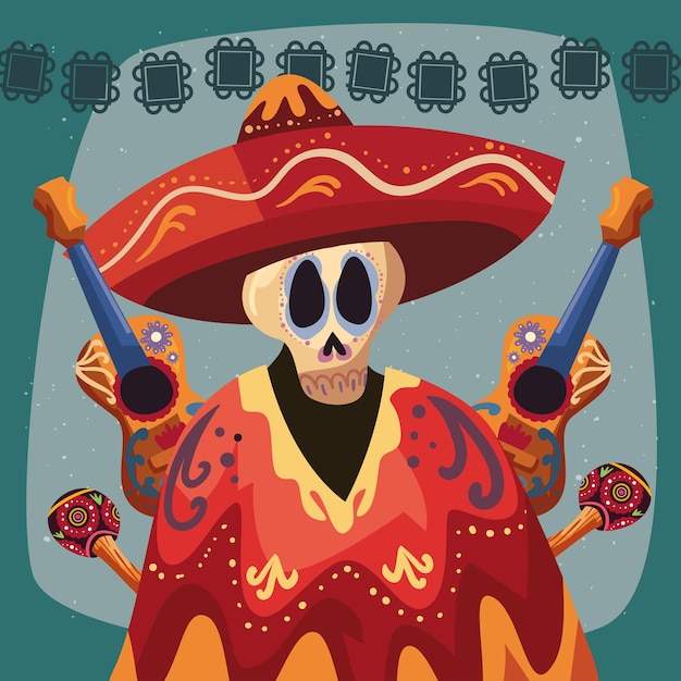 Skull with poncho