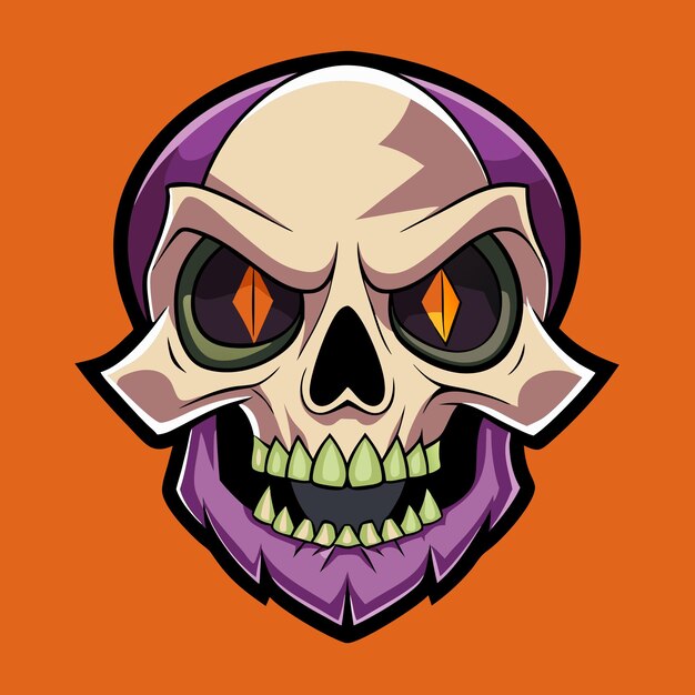 Vector a skull with a purple skull and purple eyes