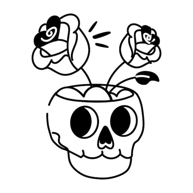 Vector a skull with roses on it and a skull with the words quot skull quot on it