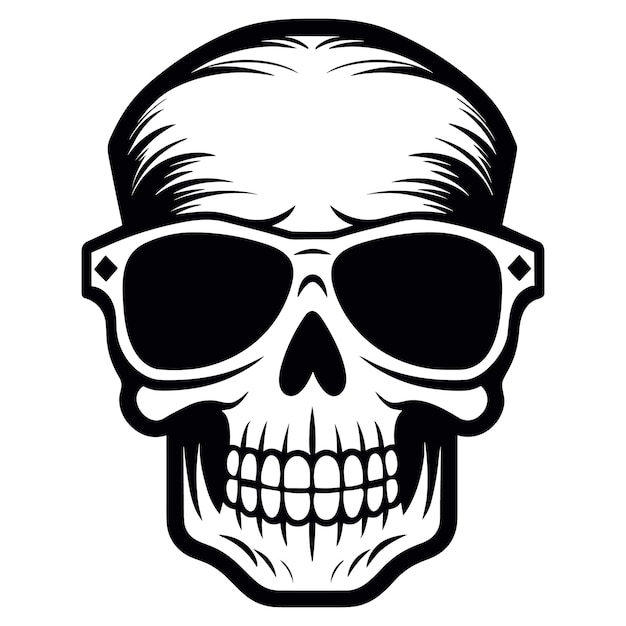 Skull with sunglass vector