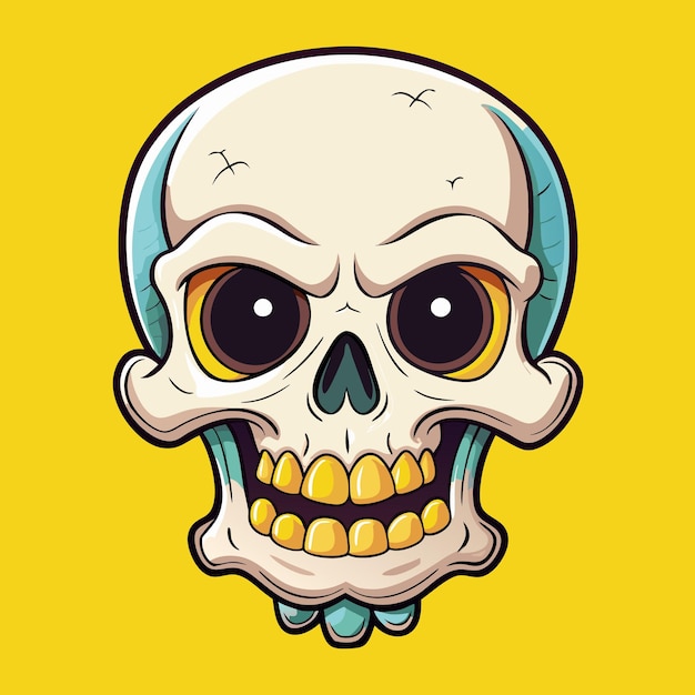 Vector a skull with a yellow background with a yellow background with a skull and the words  b  on it