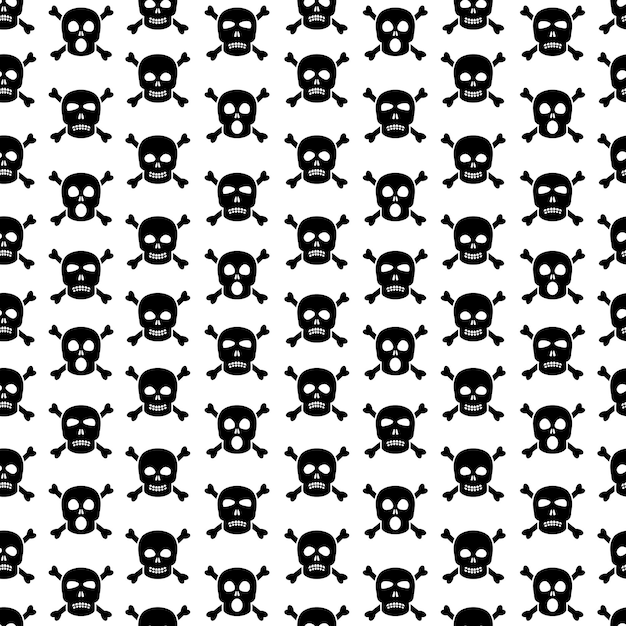 Skulls and crossbones seamless pattern