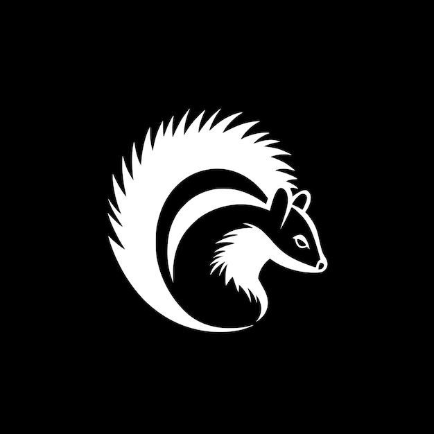 Skunk Black and White Isolated Icon Vector illustration