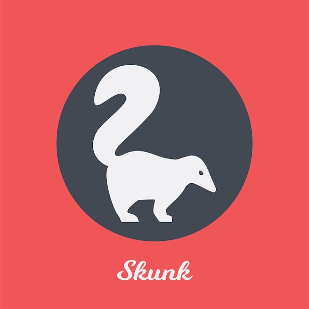 Skunk flat icon design, logo symbol element