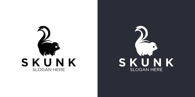 Skunk silhouette logo design templates