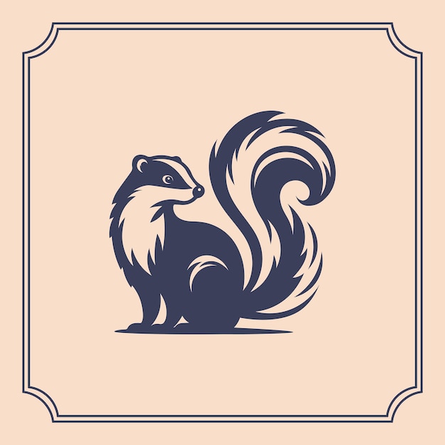 skunk silhouette logo style illustration