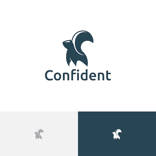 Skunk Standing Confident Cute Little Animal Logo