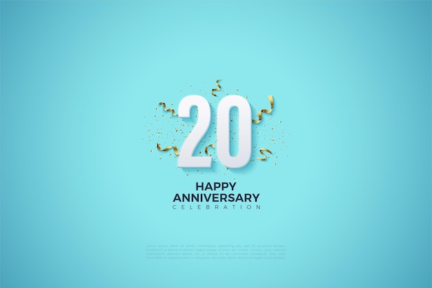 Sky blue background for the 20th anivversary with 3D numbers