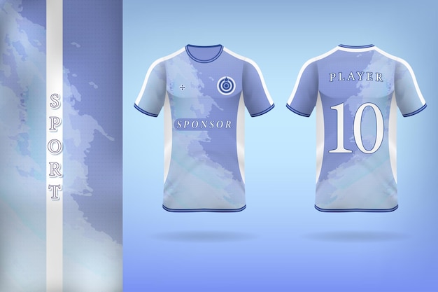 Sky blue sports jersey with water spots theme