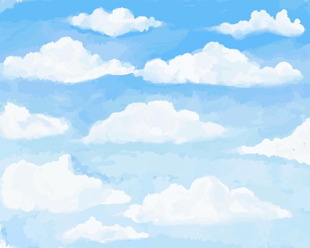 The sky  clouds whatercolor background