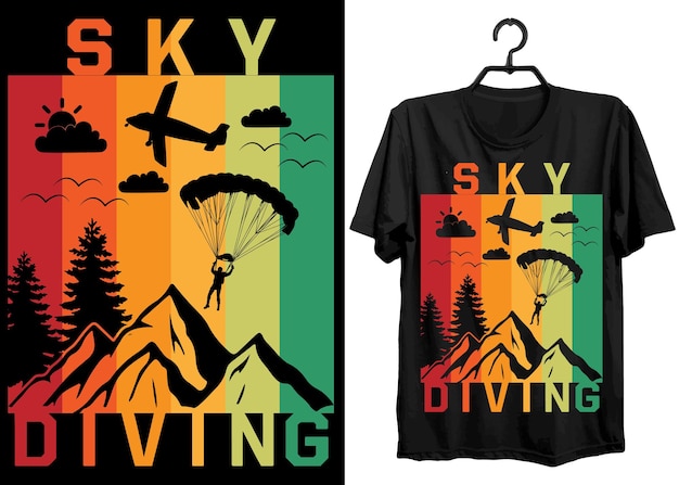 Sky Diving Svg Tshirt Design Funny Gift Sky Diving Tshirt Design For Diving Lovers