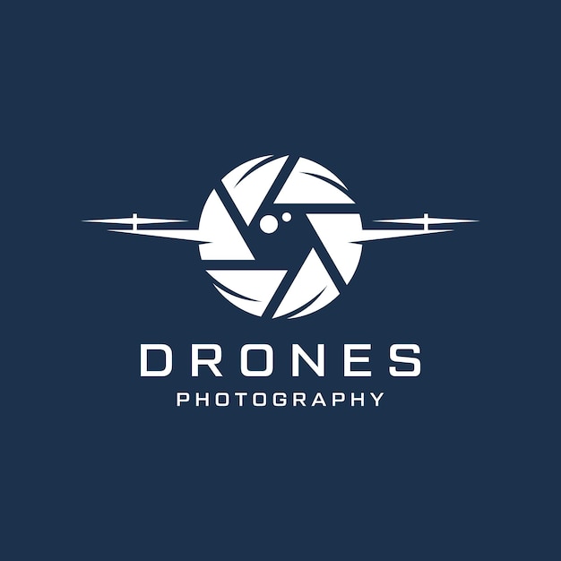 Sky Drone Lens Camera Icon Logo Design