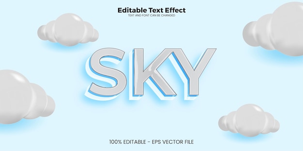 Sky editable text effect in modern trend style