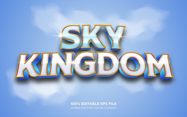 Sky Kingdom 3D editable text style effect