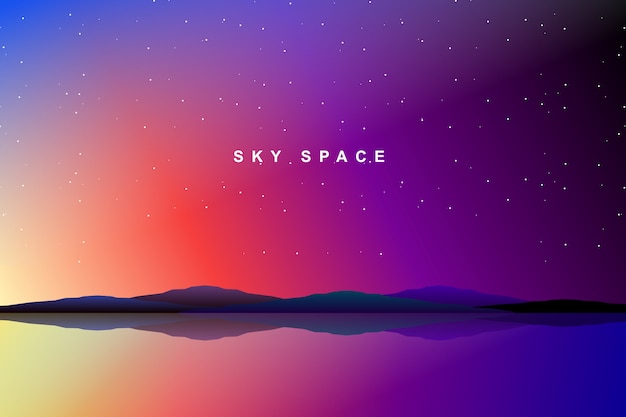 Sky space and galaxy background