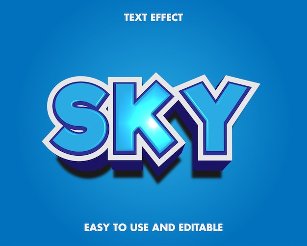 Sky text effect modern style.