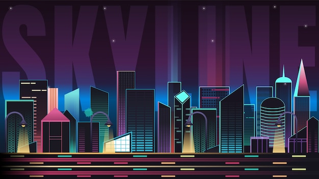 Skyline landscape with Typography