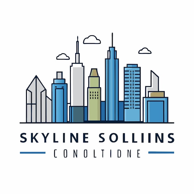 Vector skyline solutions modern cityscape for professional design