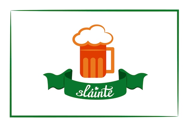 Slainte Health Irish wish Beer and ribbon