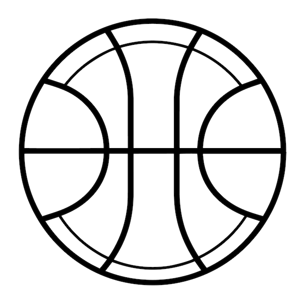 Sleek basketball outline icon perfect for sportsthemed designs