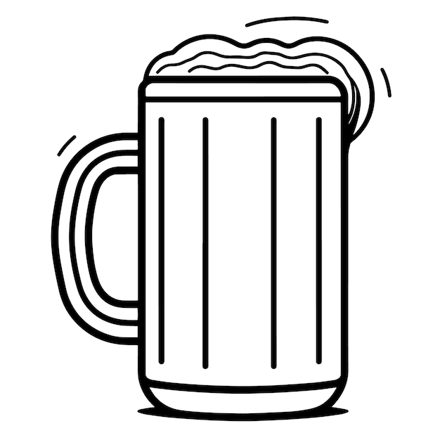 Sleek beer mug outline icon in vector format for pubthemed designs