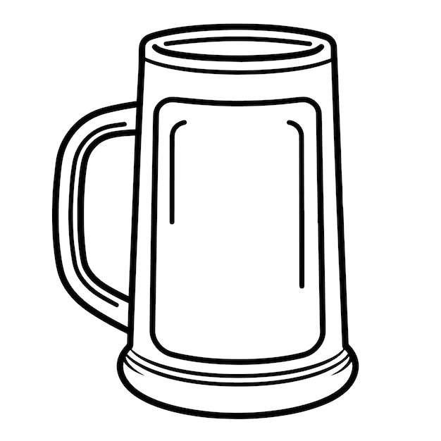 Sleek beer mug outline icon in vector format for pubthemed designs