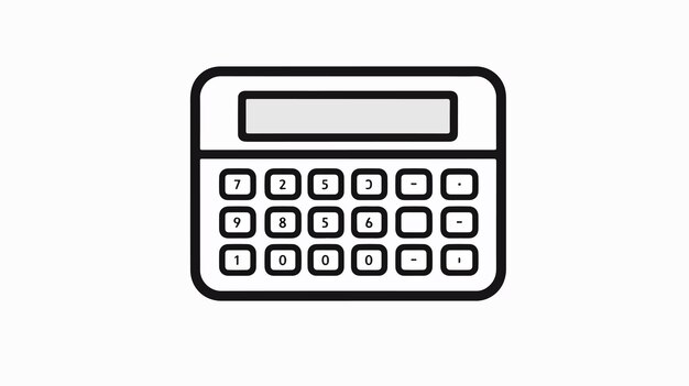 Vector sleek black calculator icon for business professionals