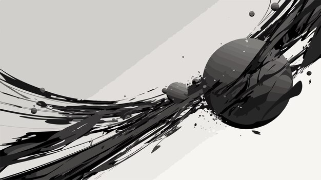 Vector sleek black and white background with distorted 3d abstract design