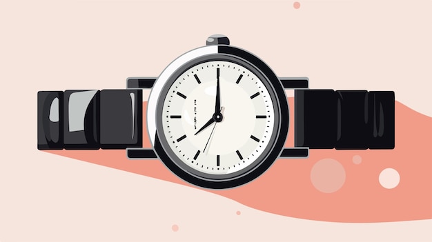 Sleek Black and White Wristwatch Illustration