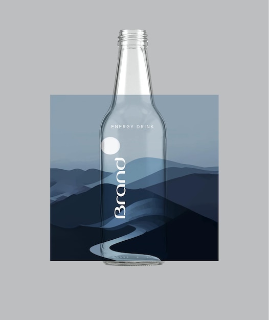 Vector sleek bottle energy drink packaging design