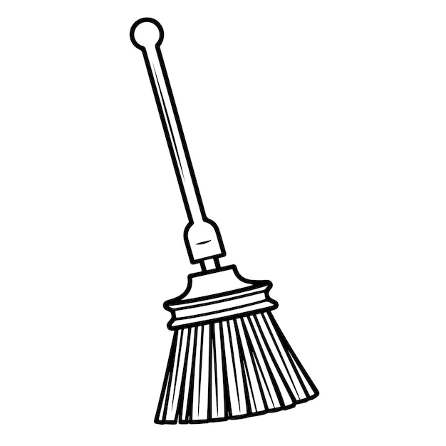 Sleek broom outline icon in vector format for cleaningthemed designs