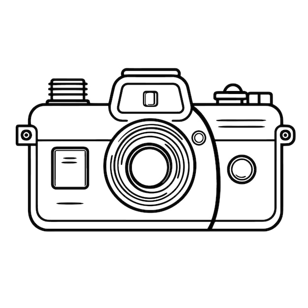 Sleek camera outline icon in vector format for photographythemed designs