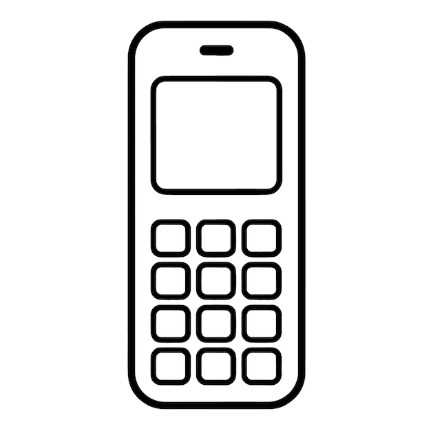 Sleek cell phone outline icon in vector format for communication designs