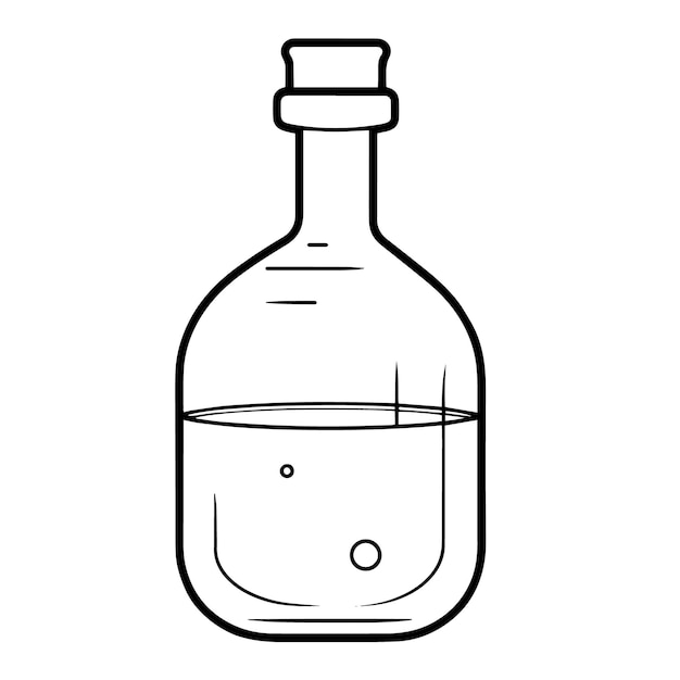 Sleek drug bottle outline icon in vector format for medical designs