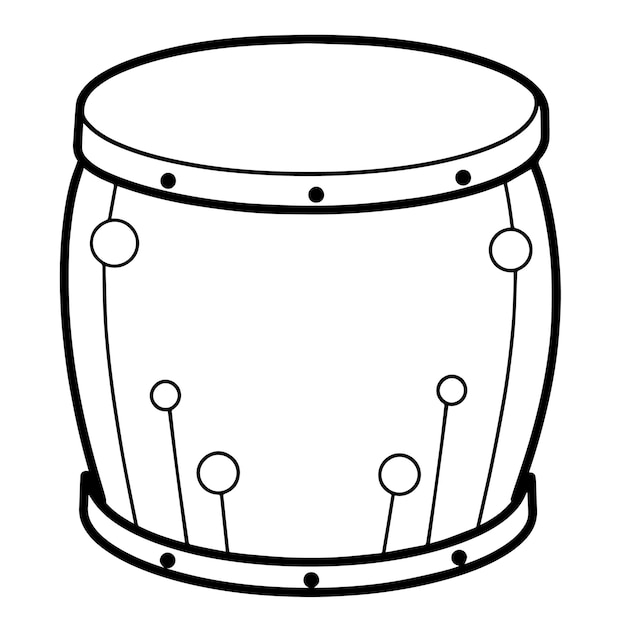 Sleek drum outline icon in vector format for musicthemed designs