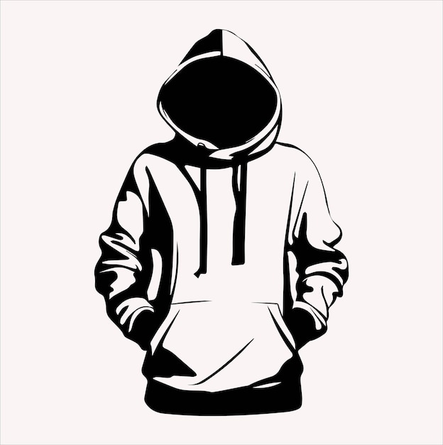 Vector a sleek and fashionable hoodie vector silhouette with a white background