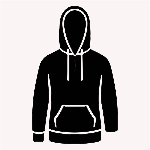 Vector a sleek and fashionable hoodie vector silhouette with a white background